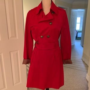 Red trench coat